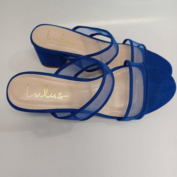 Lulu's Blue Mesh Low Heel Slip On Shoe Size 7.5M - Picture 14 of 14